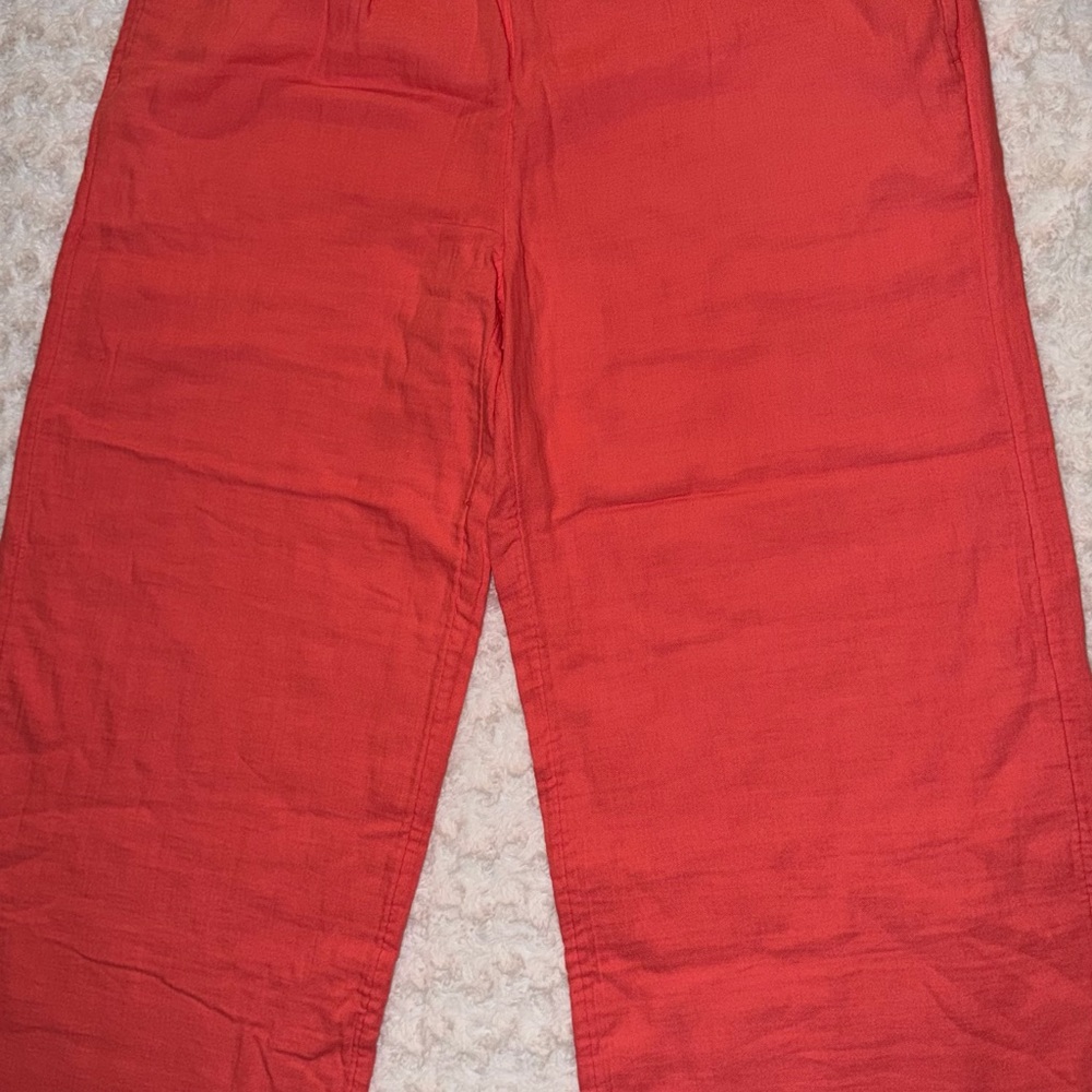 Vibrant Red Wide-Leg Pants